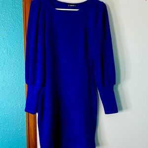 Never worn. Long sleeve blue mini dress